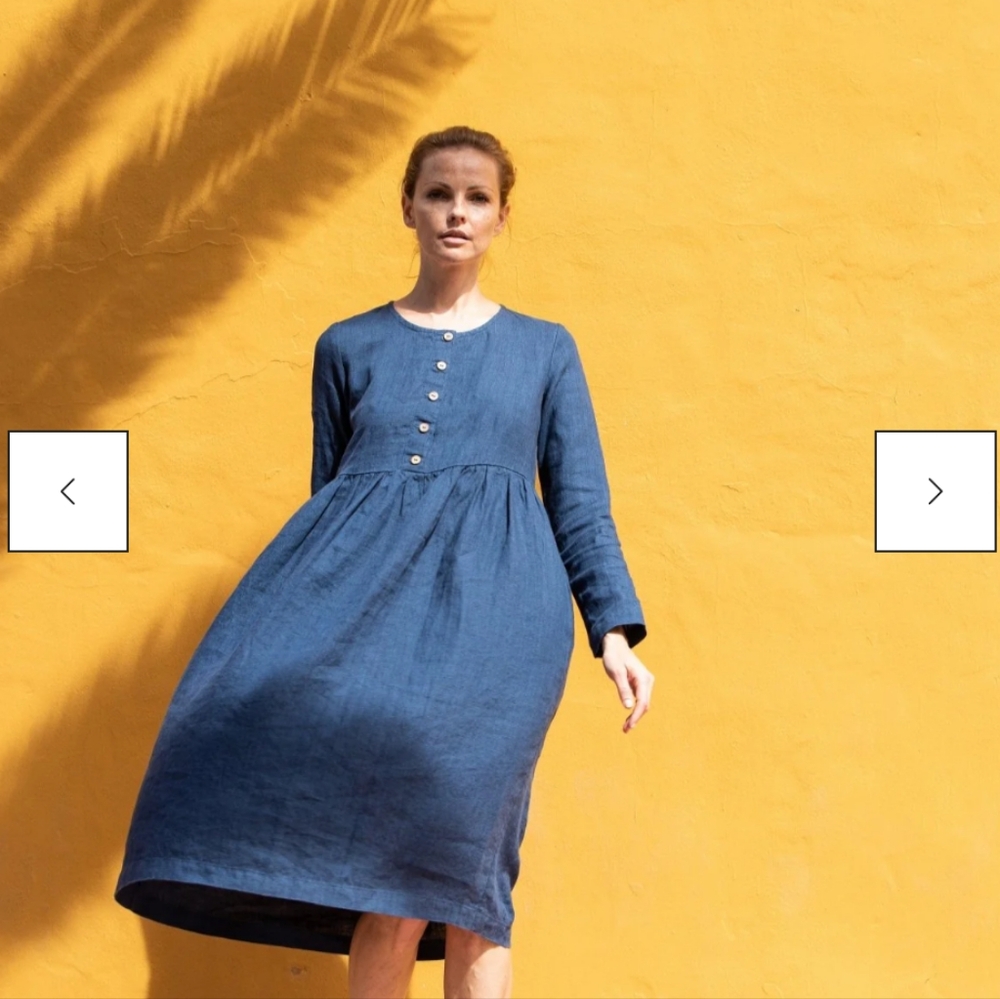 Notperfectlinen Mama Long Sleeve Linen Dress - Pregnancy & Maternity Friendly